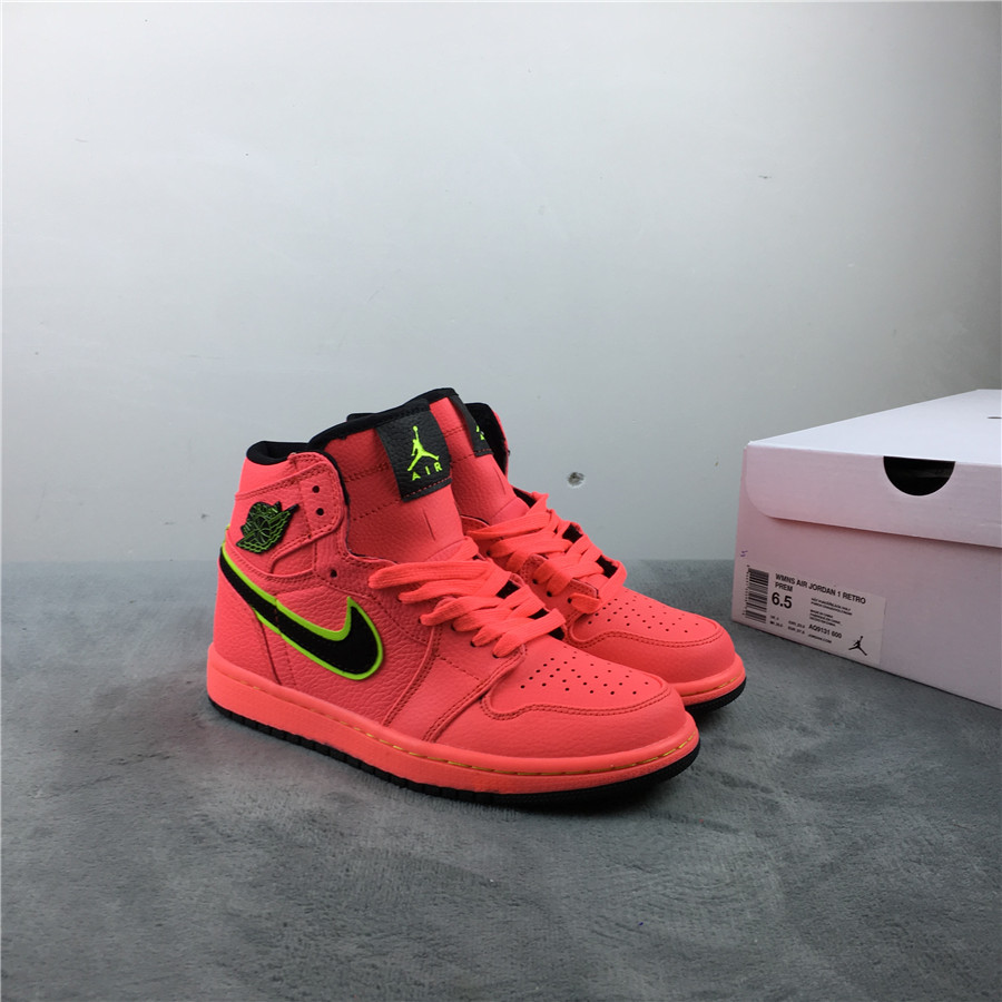 Air Jordan 1 Hot Punch Red Black Green Shoes